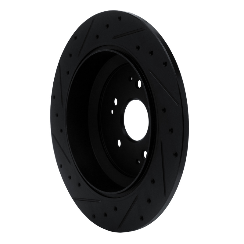 Acura MDX Brake Rotor (1) - Rear Right - R1 Concepts - Drilled & Slotted - Black - `14-`16